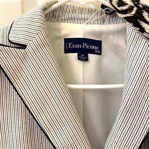 Evan-Picone Suit. Black and Gray pinstripes. Size 4 Petite.